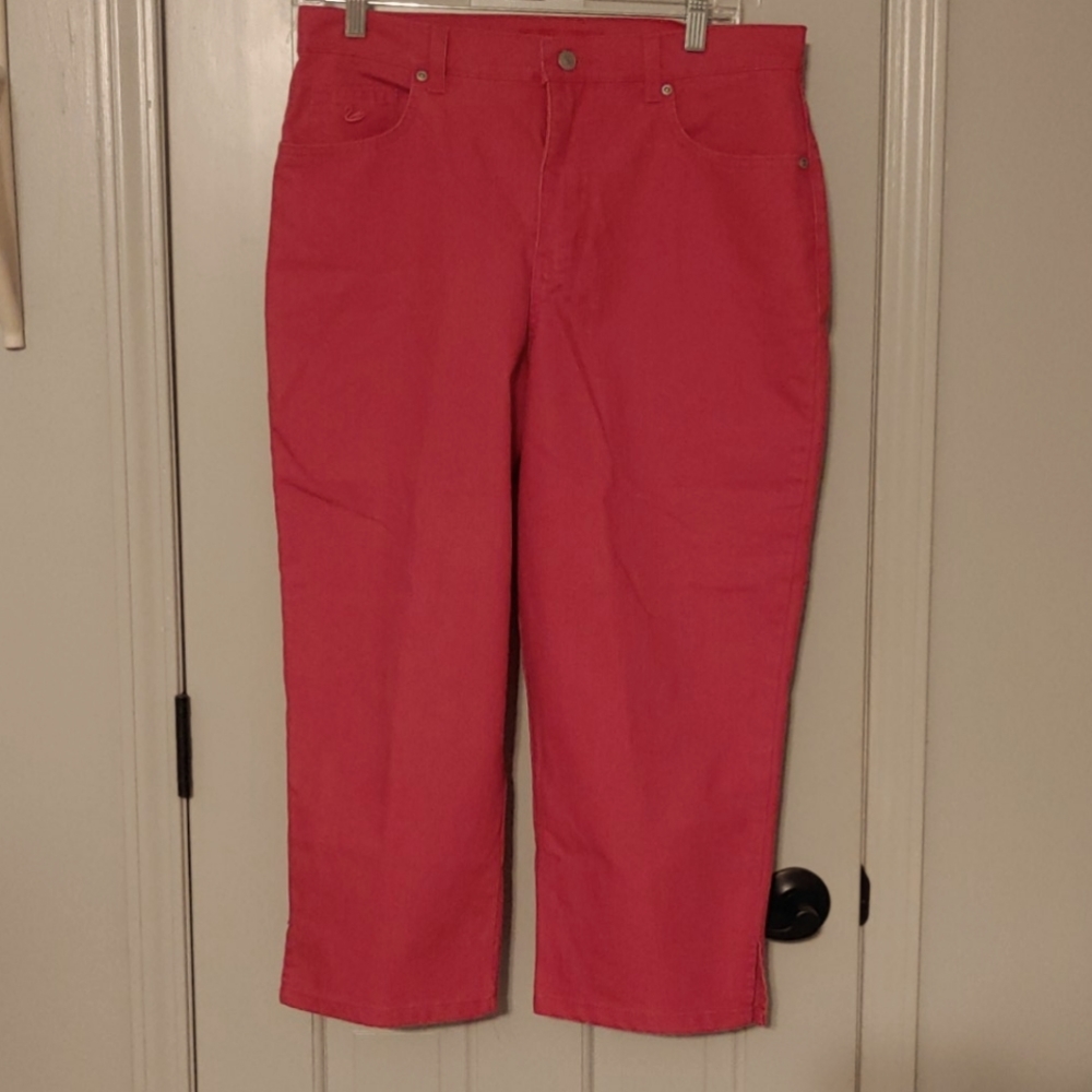 Warm red crop jeans